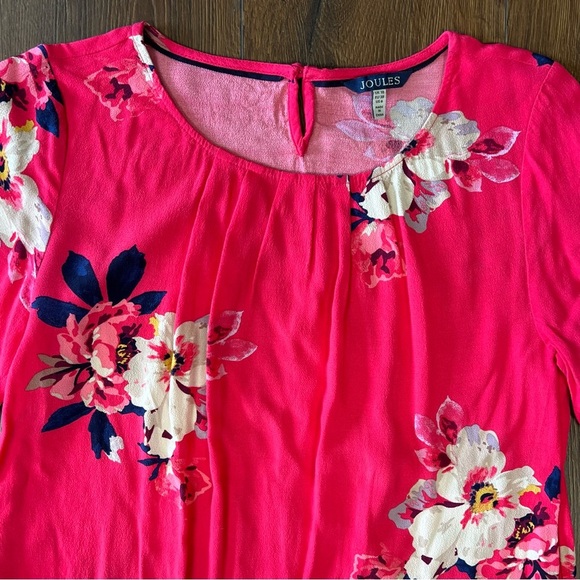 Joules odelle Raspberry Bircham Bloom tunic top SZ 6 - Picture 2 of 5